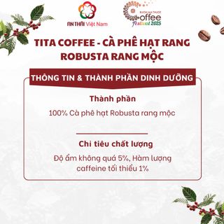 Tita Coffee - Cà Phê Hạt Rang Mộc Robusta Cà Phê Nguyên Chất Dành Cho Pha Phin Và Pha Máy Gu Đắng Đậm