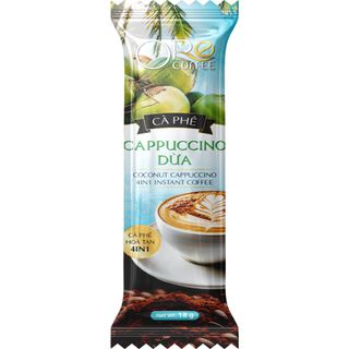 Ore Coffee Cappuccino Dừa - Cà Phê Hòa Tan 4in1 Đắng Dịu Kết Hợp Thơm Béo (10 gói x 18gr)