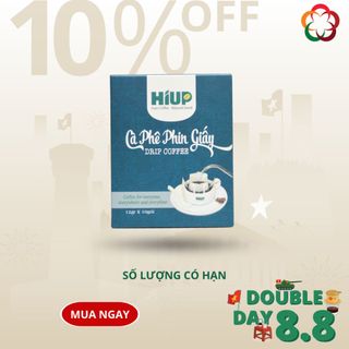 Hiup Coffee - Cà Phê Phin Giấy Nguyên Chất (Hộp 10 phin x 12g)
