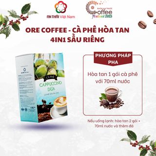 Ore Coffee Cappuccino Dừa - Cà Phê Hòa Tan 4in1 Đắng Dịu Kết Hợp Thơm Béo (10 gói x 18gr)