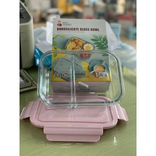 Hộp Cơm Thủy Tinh 2 Ngăn (LOẠI TO có hộp)