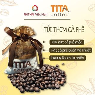 Tita Coffee - Túi thơm cà phê - Dùng để treo xe, bàn làm việc, phòng khách - 100% hạt rang, Hương thơm tự nhiên