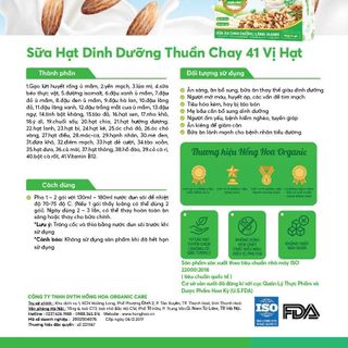 SỮA HẠT THUẦN CHAY ĐẶC BIỆT 41 VỊ HẠT (hộp 900g 36 gói)