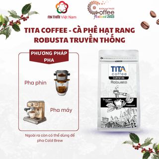 TITA Coffee - TẶNG 01 Hộp Ore Coffee hòa tan 3in1 Đậm Vị Khi Mua 03 Túi Cà Phê Hạt Rang Robusta 500gr