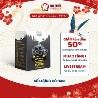 Hiup Coffee - Cà Phê Phin Giấy Hiup Coffee Classic (Hộp 6 phin x 12g)