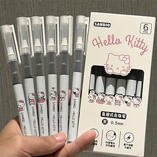 Hộp 6 cây bút gel mực đen ngòi 0.5mm