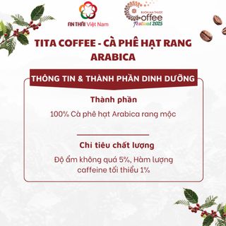 TITA Coffee - TẶNG 01 Hộp Cà Phê Hòa Tan Ore Coffee 3in1 Đậm Vị Khi Mua Combo 02 Túi Cà Phê Hạt Rang Arabica 500gr