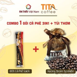 Combo Túi thơm cà phê và 01 Gói Cà Phê Sữa 3in1 An Thái Mới (01 gói x 16gr)