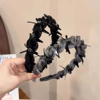 Bờm voan nơ đá có xược (mẫu 2 màu tối)