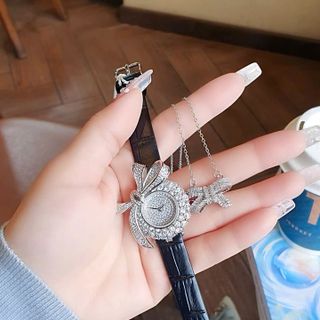 SET ĐỒNG HỒ NỮ CHÍNH HÃNG FUNMEI DÂY DA MẶT NƠ FULL PHA LÊ FULLBOX TEM HÃNG