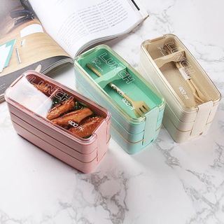 Hộp cơm lúa mạch Lunch box 3 tầng 900ml