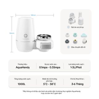 Thiết Bị Đầu Lọc Nước Trực Tiếp Tại Vòi 5 Lớp Aquahandy iPura Lọc Sạch Tạp Chất Dễ Dàng Lắp Đặt