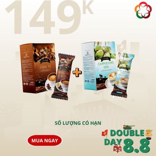 [COMBO 149K] Ore Coffee - 01 Hộp Đậm Vị Và 01 Hộp Cappuccino Dừa (10 gói x 18g)