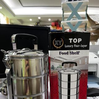 Hộp cơm inox 4 tầng XY TOP Luxury Three-layer Food Shelf 14cm x 4 levels