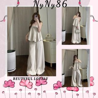 TB90 Set đồ nữ áo 2 dây kèm quần suông ống rộng