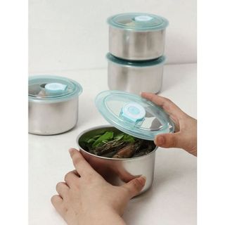 Hộp inox lạnh 11.5cm Khay inox size to kèm nắp đậy