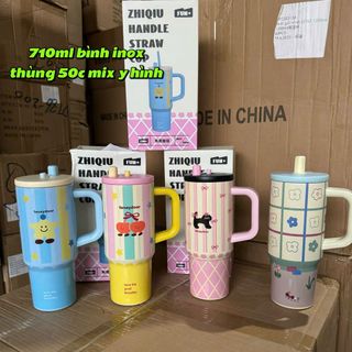 Ly Nước Giữ Nhiệt Inox 710ml Mix Nhiều Màu