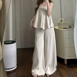 TB90 Set đồ nữ áo 2 dây kèm quần suông ống rộng