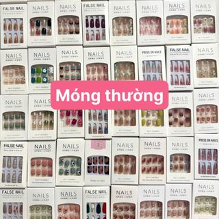 HỘP 24 MÓNG TAY THƯỜNG KÈM KEO (HỘP TRẮNG)
