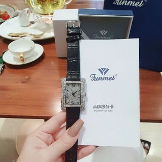 SET ĐỒNG HỒ NỮ CHÍNH HÃNG FUNMEI F2076 DA MẶT CN SILVER FULLBOX TEM