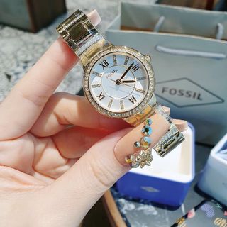 HOT DEAL ĐỒNG HỒ NỮ CAO CẤP FOXSIL VIRGINIA MẶT TRÒN MINI VIỀN HỘT