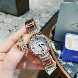 HOT DEAL ĐỒNG HỒ NỮ CAO CẤP FOXSIL VIRGINIA MẶT TRÒN MINI VIỀN HỘT