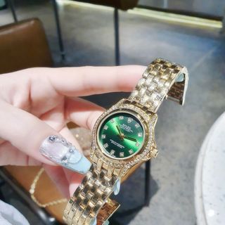 ĐỒNG HỒ NỮ THỜI TRANG RÔLET GOLD MẶT TRÒN VIỀN ĐÁ