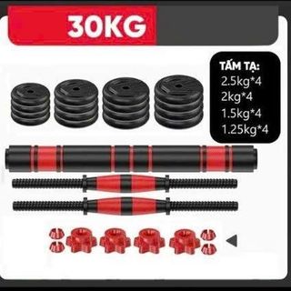 Bộ tạ đa năng Tạ tay lắp ghép kèm đòn tạ 10kg - 20kg -30kg -40kg tập gym tại nhà - SP051