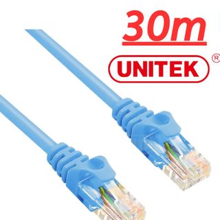 Dây cáp mạng Cat6 có đầu giắc C18133BL - 30M Unitek xanh