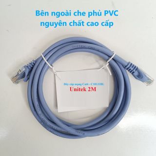 Dây cáp mạng Cat6 có đầu giắc C18133BL-2M Unitek xanh