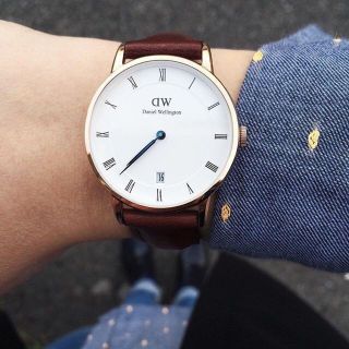 ĐỒNG HỒ NAM NỮ CAO CẤP DANIEL W DAPPER DÂY DA KIM XANH FULLBOX TEM
