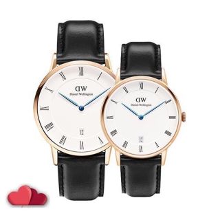 ĐỒNG HỒ NAM NỮ CAO CẤP DANIEL W DAPPER DÂY DA KIM XANH FULLBOX TEM