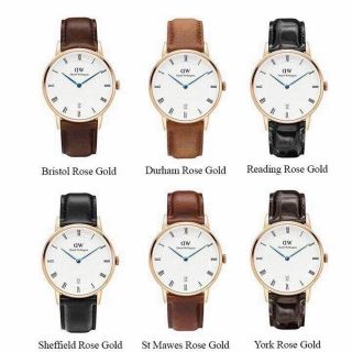 ĐỒNG HỒ NAM NỮ CAO CẤP DANIEL W DAPPER DÂY DA KIM XANH FULLBOX TEM