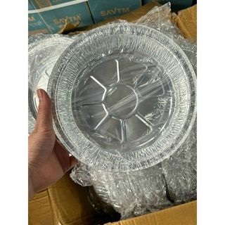 Khay giấy bạc 8 inch Không viền (Chia set 10)