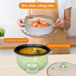 NỒI LẨU ĐIỆN 3.5L KÈM XỬNG HẤP COMET CM7739