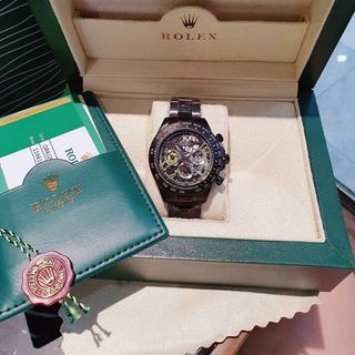 SALE BỎ MẪU ĐỒNG HỒ NAM TRUNG CẤP ROLÉT ĐEN MÁY PIN GIẢ CƠ