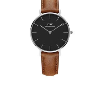 HOT DEAL ĐỒNG HỒ NỮ CAO CẤP DANIEL W PETITE MẶT ĐEN SIZE 28 DA VÀ LƯỚI