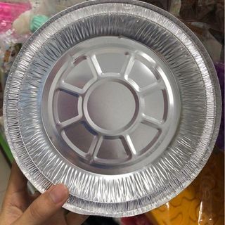 khay giấy bạc 9 inch bo viền (không chia set)