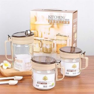 Bộ 3 Lọ Gia Vị Thủy Tinh Quai Cầm (Thùng 24 Bộ)