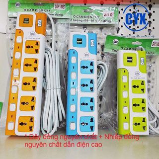Ổ CẮM ĐIỆN CAO CẤP CYX C65U DÂY DÀI 4M