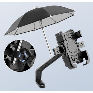 Kẹp điện thoại gắn xe máy kèm ô che nắng mưa điều chỉnh 360 độ