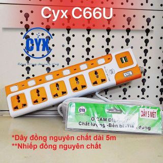Ổ CẮM ĐIỆN CAO CẤP CYX C66U DÂY DÀI 5M