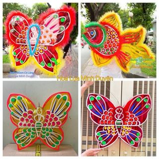 Lồng Đèn Cá Chép , Lồng Đèn Con Bướm Giấy Kiếng Cỡ Lớn 60cm ,Trang Trí Trung Thu