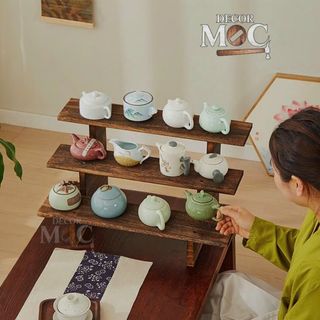 Kệ Trưng Bày Bộ Ấm Chén,Giá Trưng Bày Gốm Sứ, Đất Xét, Các Sản Phẩm Mỹ Nghệ