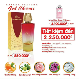 Nước hoa Nữ Charme Girl Charme 75ml (Full Vat)