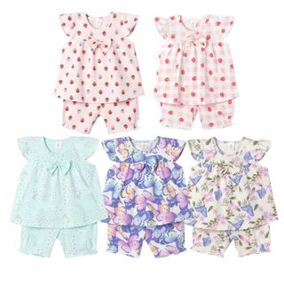 KN0014- Bộ Bông Bé Gái Kiteny Cotton Thoáng Mát - Màu xanh hình ngôi sao