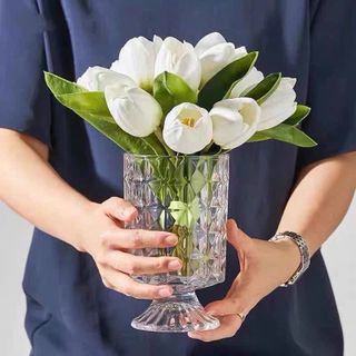 BÌNH CẮM HOA THỦY TINH 19CM DECOR CHÂU ÂU