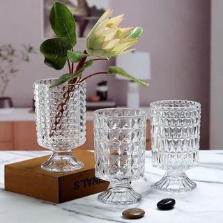 BÌNH CẮM HOA THỦY TINH 19CM DECOR CHÂU ÂU