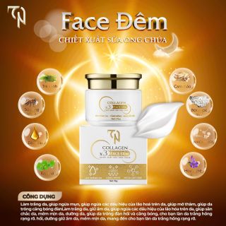 Kem Face Collagen X3 Ban Đêm Sữa Ong Chúa 15g (Full Vat)