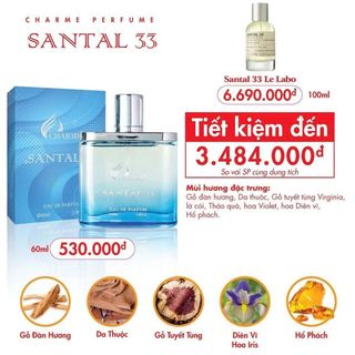 Nước Hoa Nam Charme Santal 60ml (Full Vat)